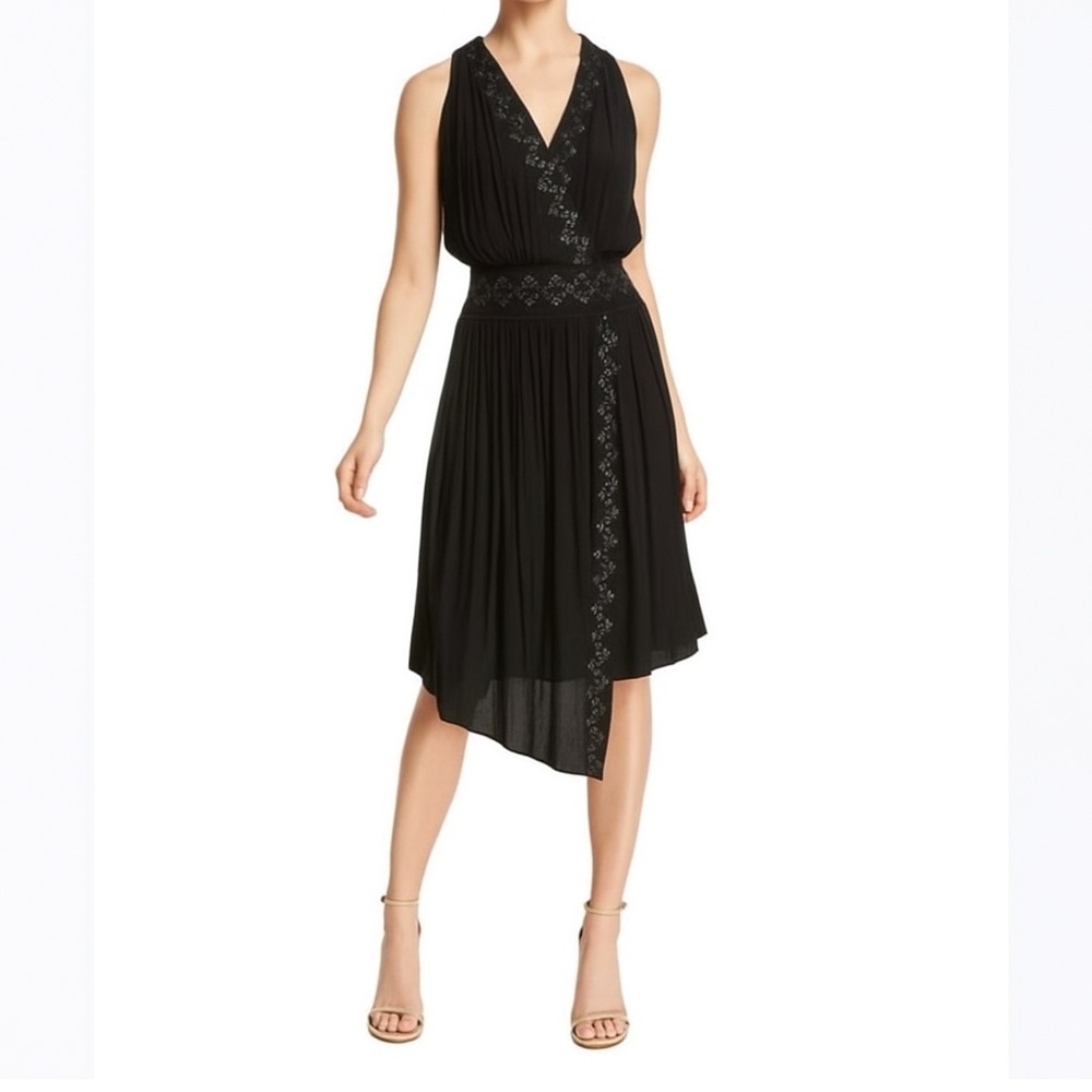 Ramy Brook XS April dress black stud embellished sleeveless